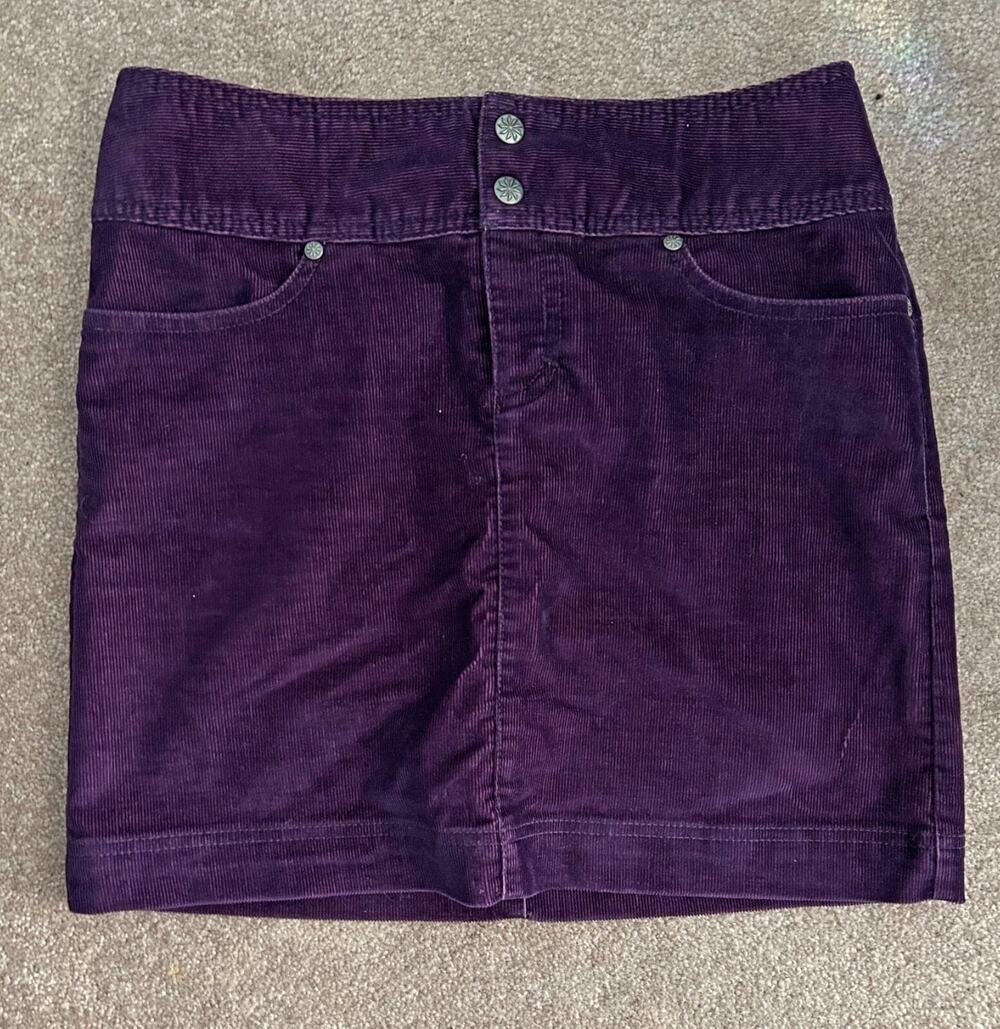 Athleta Dark Purple Corduroy Mini Skirt, Size 2